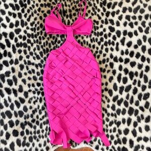 Vibrant Pink Cutout Dress